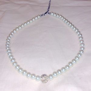 Rhinestone Pearl Necklace